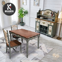 American dining table one table four chairs dining room furniture dining table and chairs sideboard living room set set furniture Pettit