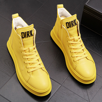 Hong Kong Tide Cards Men High Help Shoes 2022 Autumn Winter New Trends Martin Boots Korean Version 100 Hitch Boot Warm Short Boots