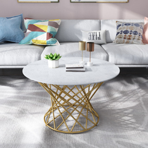 Nordic Marble Tea Table Creative Furniture Round Tempered Glass Table Fashion Individuality ins minimalist contemporary art