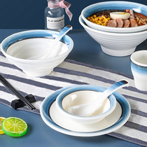 10pcs Top Porcelain Small Bowl Restaurant Noodle Bowl Soup Bowl Mixed Noodle Rice Thread Spicy Hot Bowl Nordic Miramine Tableware