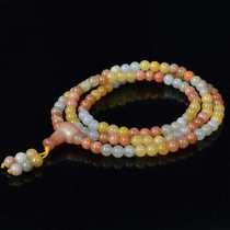 Natural Xinjiang jade bracelet Karamay Gobi jade seed material hand string colored jade 108 beads jewelry