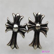 Tide Cards Classic Croretro 925 Pure Silver Earrings With Cross Ear Nail Pendant GD Earrings Deer SYDNEY MONEY