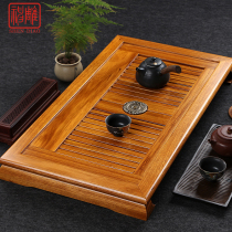 Ebony wood solid wood tea tray tray drawer type tea sea Mahogany Kung Fu tea set household drainage and water storage double tea table