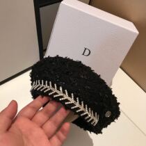 Beret female autumn and winter Korean version of the Japanese wild hat female European and American tweed diamond painter hat Soft sister bud hat