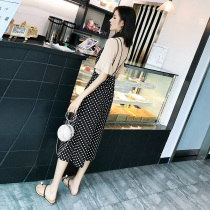  Summer fashion loose and thin goddess fan temperament Western style small man high waist wide leg bib two-piece suit thin