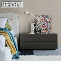  Japanese-style bedside table Bedroom Nordic side cabinet Modern minimalist drawer locker storage two-drawer cabinet custom furniture