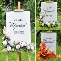 Custom wedding wedding photos welcome card simulation silk flower art engagement hotel business guide card shopping mall layout