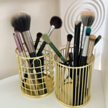 ins Nordic Golden Makeup Brush Containing Barrel Tabletop Debris Eyebrow Pen Brush Holder pen holder bedroom containing box
