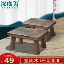 Burn Tung Wood Short Bench Solid Wood Small Bench Living-room Wooden Children Adult Sturdy Small Wooden Stool Wood Stool Change stool