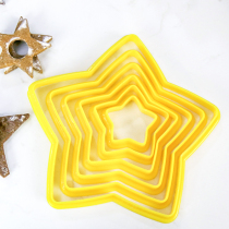 Pentagram Biscuit Mold 6 Pieces Plastic Sugar Peel Cut Mold Cookies Stars Flip Candy Die Cake Baking Tool