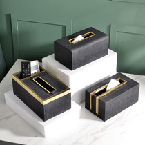 Tissue box living room light luxury high-end modern new Chinese style multi-function remote control storage box household paper box