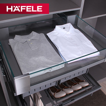 Germany HAFELE Cloakroom glass storage box pull basket wardrobe damping buffer inner pumping storage box