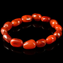 32 26 grams 10-11 5mm nine-mouthed fine woven South Red Agate with the shape of the hand string