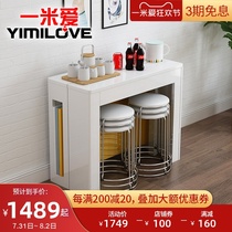 One meter love Modern simple folding dining table and chair combination Household small household retractable dining table Invisible dining table