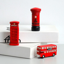 Creative retro English post box home store decoration decoration mini red phone booth resin crafts
