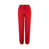 MSGM red cotton letter printing design classic fashion womens casual sports pants