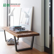 Nordic solid wood bench designer personality creative stool bench long bench bed end stool casual door changing shoe stool