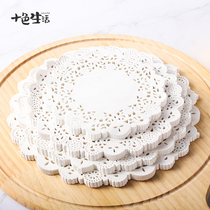  Lace paper cushion paper cake oil-absorbing paper food special kitchen fried through flower shading barbecue round household baking