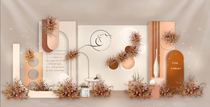 Autumn red wedding renderings background design engagement welcome stage theme KT version psd material ins