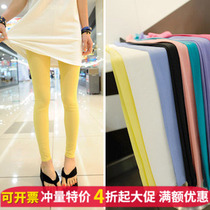 Mesh ankle-length pants size elastic thin Korean version of thin female summer Capri pants mesh gauze leggings