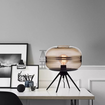 Nordic style bedside table lamp living room glass hotel small table lamp minimalist postmodern bedroom creative bedside lamp