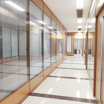 Zhejiang Hangzhou double glass partition wall frameless panoramic glass splicing High partition hidden frame transparent tempered glass