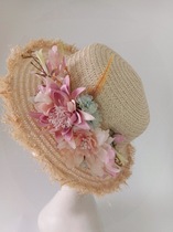 Clearance loss loss throwing straw woven raffia handmade flower bow beach hat seaside holiday leisure sunshade straw hat