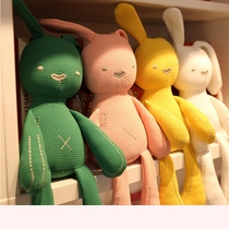 Soothing doll folding ear rabbit plush toy rabbit doll baby sleeping sleeping with rag doll birthday gift