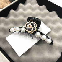 Grab clip high-end Korean new large hair card small fragrant wind Camellia Pearl grab clip clip