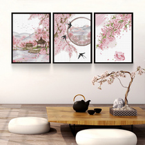 KS cross stitch 2021 new living room modern simple three life three romantic peach blossom painting triplian painting between flowers