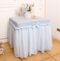Fresh blue water washing cotton tablecloth electric stove rectangular coffee table square table mahjong machine bedside table dust cover