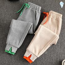 Korean girls sweatpants 2021 spring new childrens clothing 5 foreign style middle and large childrens thin section 9 wear casual trousers boys