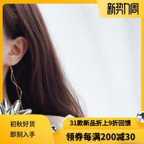  CECILIA original French elegant girl 14K gold simple temperament long wave wild earring ear clip