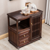Mobile tea table Tea cabinet Solid wood tea table Household small tea table kettle integrated Chinese tea table tea side cabinet side cabinet