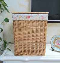 Willow collection containing box with cover woven basket hot selling square dirty laundry basket in colour laundry basket