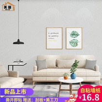 Modern simple wallpaper self-adhesive ins diatom mud pattern wallpaper bedroom living room background wall solid color 3D three-dimensional wall stickers