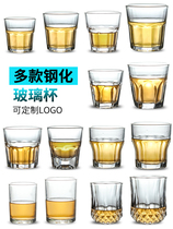 Tempered glass cup octagonal cup beer cup home padded KTV bar whisky wine glass spirits water Cup