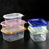 Rectangular plastic disposable lunch box with lid fresh takeaway box thickened transparent fast food packing rice box soup bowl