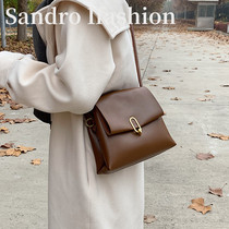 French niche Sandro Ifashion womens bag 2021 new fashion messenger bag soft leather shoulder bag mobile phone