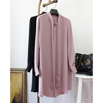 Outstanding temperament 45 m heavy thick thick mulberry silk silk straight tube long ribbon shirt dress skirt