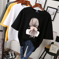 Brand discount womens store counter removal tail warehouse foreign trade pure cotton Korean style loose short sleeve t-shirt top women