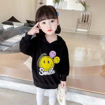 Girls autumn clothing sweatshirt 2021 new childrens Korean version of the undershirt The long one of the babys spring and autumn Lianhood jacket
