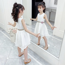 Korean girl dress 2021 new childrens middle child Korean version of foreign style princess dress little girl skirt summer