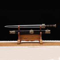 Eight-sided Han sword upgraded version of the dragon pattern Yue Wang sword pattern steel precious ebony sword collection gift without opening the blade