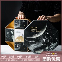 2021 Mid-Autumn Mooncake Packing Box 8 Pack 6 Gift Box Gift Box Flow Heart Ice Leather High-grade Creative Tote Bag