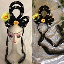 Costume fairy dance headdress Ancient lady hair Flower headdress Performance drama Huangmei Opera headdress