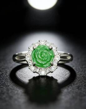 Natural grade a jade full green ring