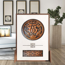New Chinese original wood carving solid wood screen partition living room Xuanguan entrance door shielded office decoration landing seat screen
