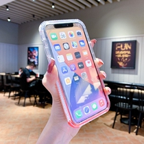 ins gradient Apple 12 mobile phone case iphone11 transparent X drop glue XR thickening xsmax airbag pro anti-drop mini all-inclusive 8plus high Screen 7p silicone