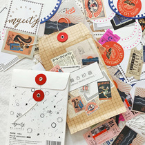 Art Retro Material File Bag Sticker Packs Ins Wind Hand Ledger Collage Base Diary Decoration 100 Posted Painting